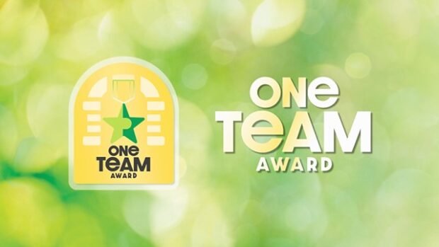 graphic of an award called one team