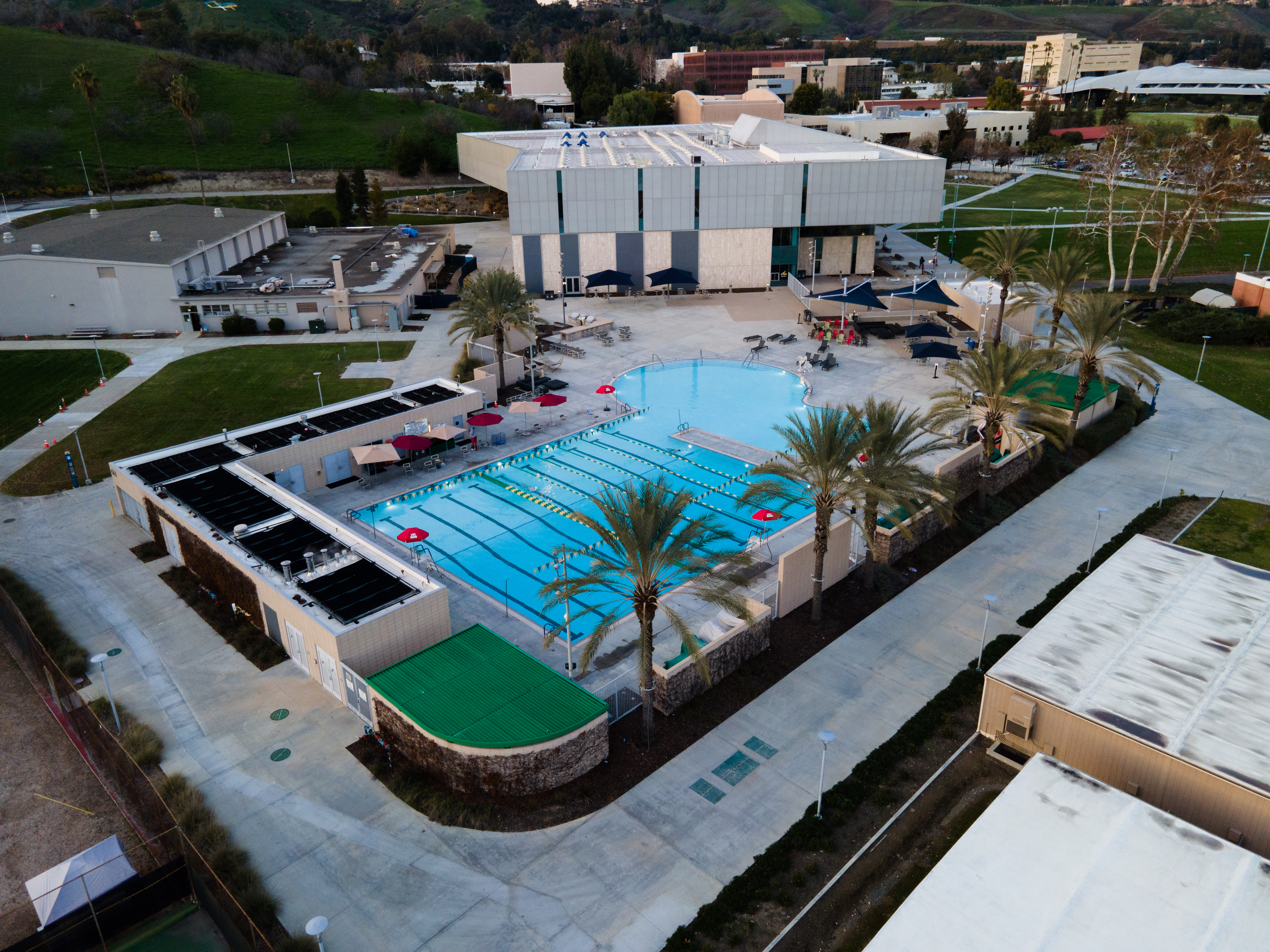 Overhead view of the pool
