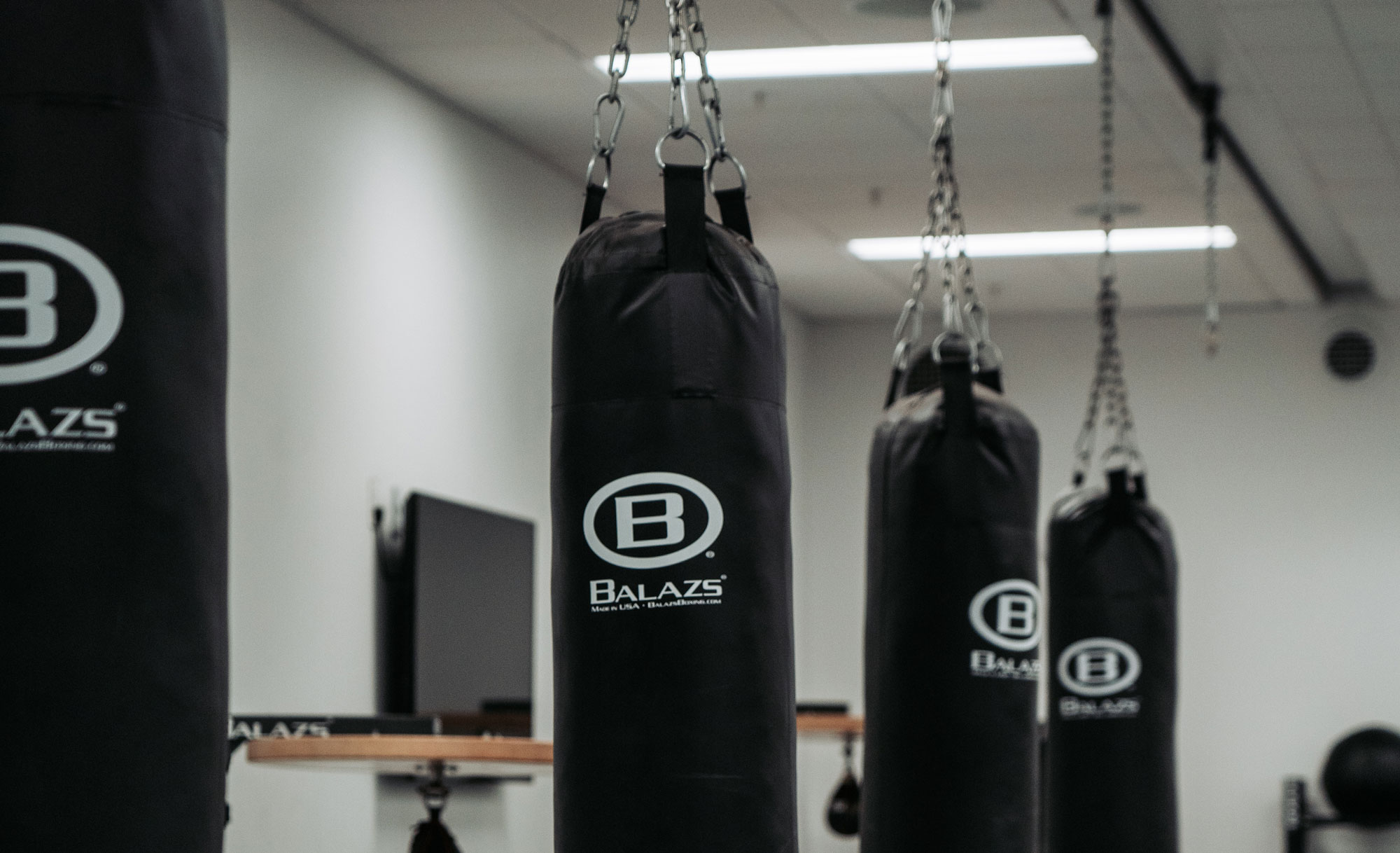 A row of Punching Bags