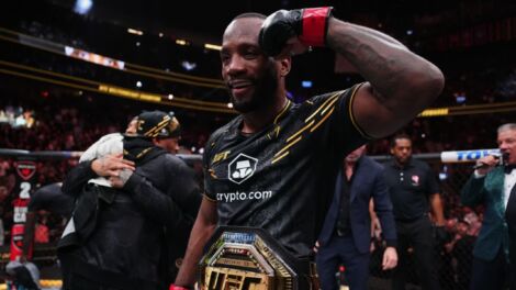 Leon “Rocky” Edwards being declared winner via unanimous decision at UFC 296