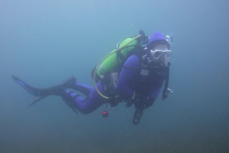 Brenda Calderon scuba diving with the ASI Dive Center
